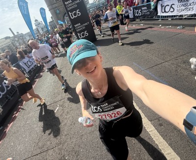 Hayley Harding runs the London Marathon