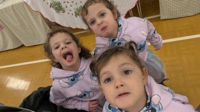 Four-year-old triplets