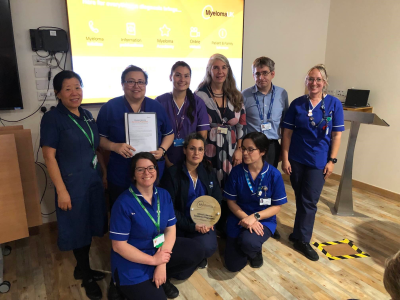 The team at Queen Alexandra Hospital was presented with the Myeloma UK excellence award.png