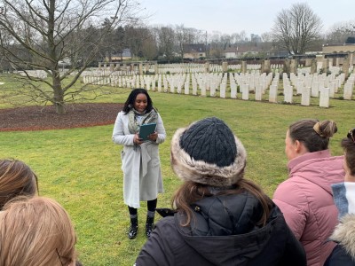 Members of Joint Hospital Group (South) at a British Military Cemetery in Normandy. 
